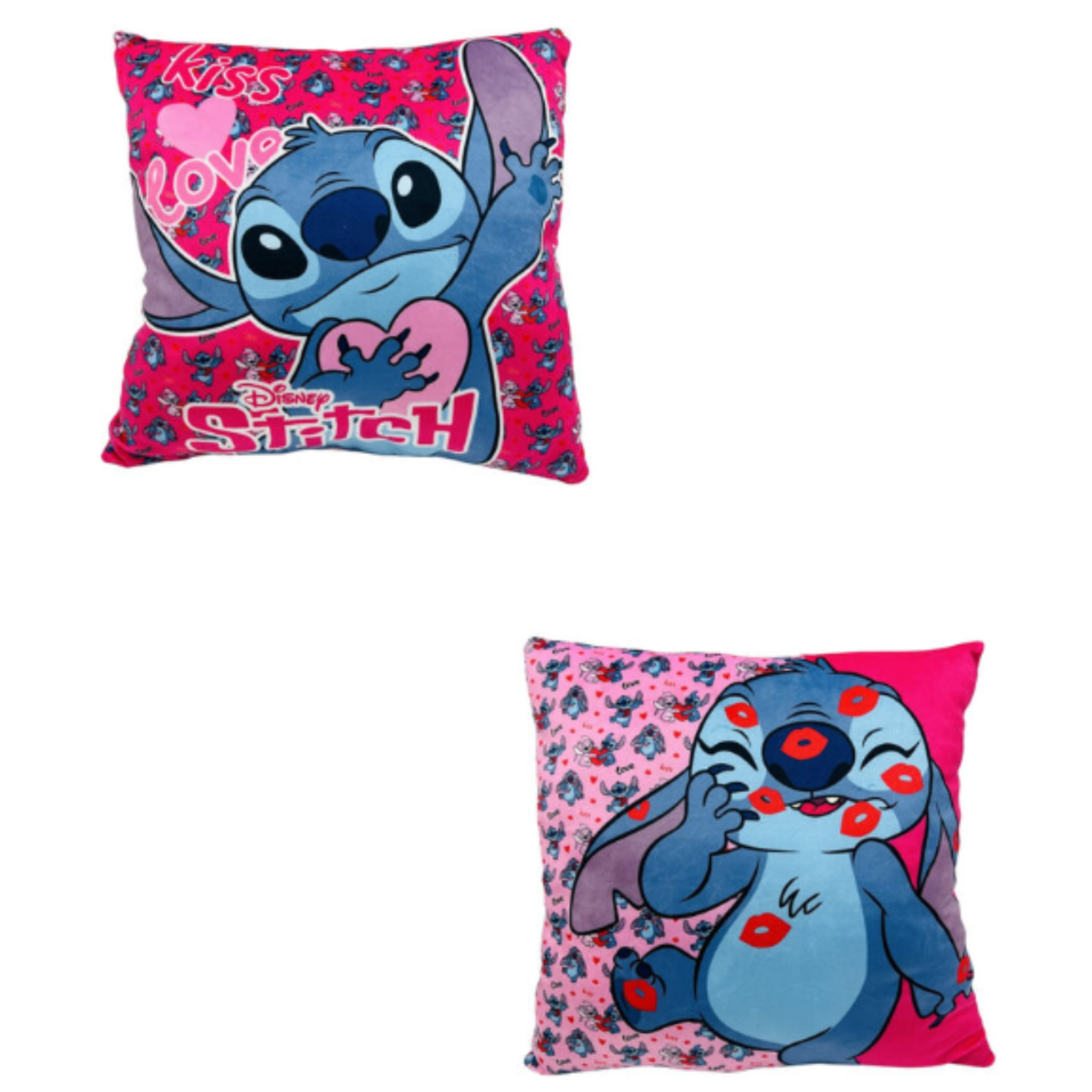 Cojín cuadrado rosa Stitch