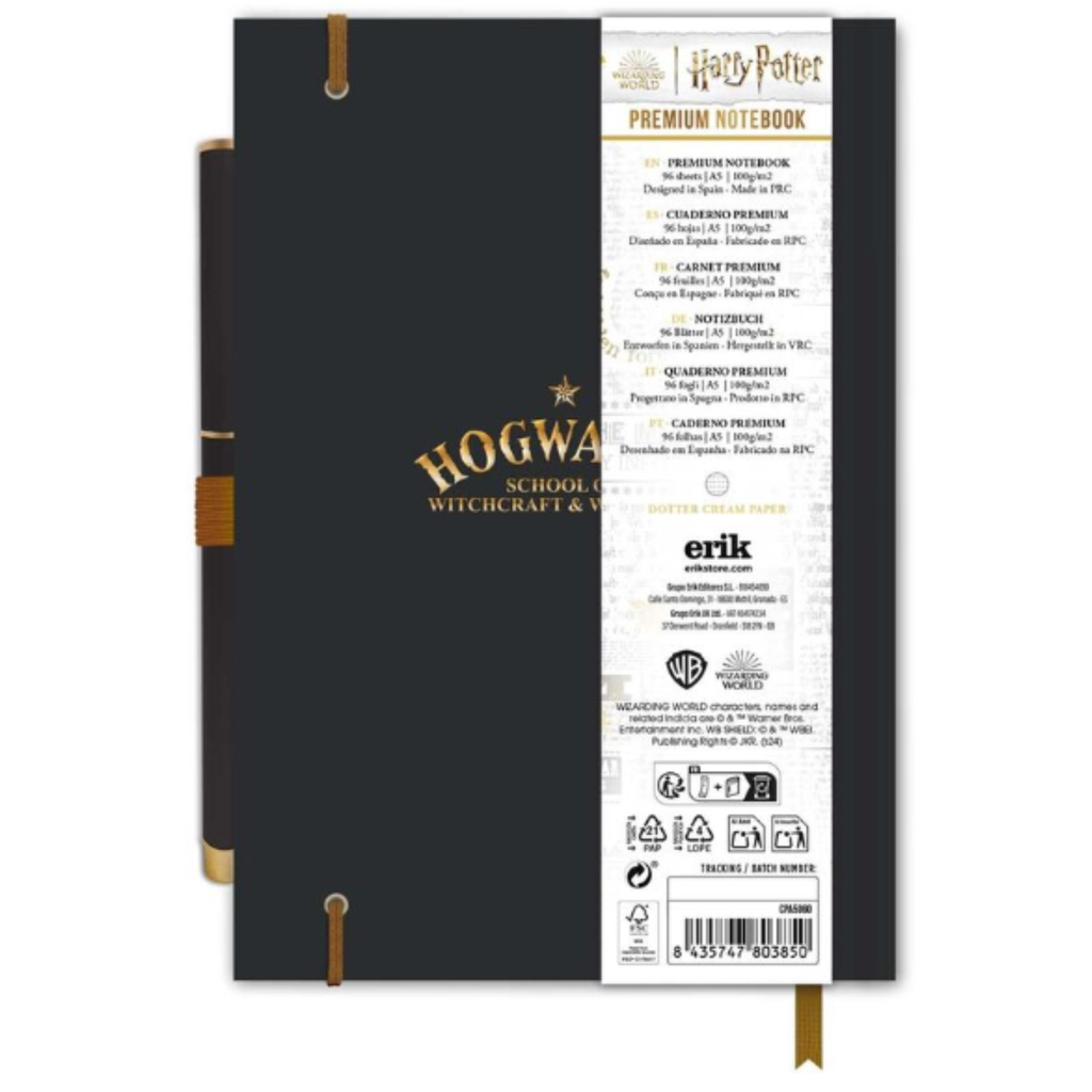 Cuaderno A5 premium + bolígrafo Hogwarts Harry Potter