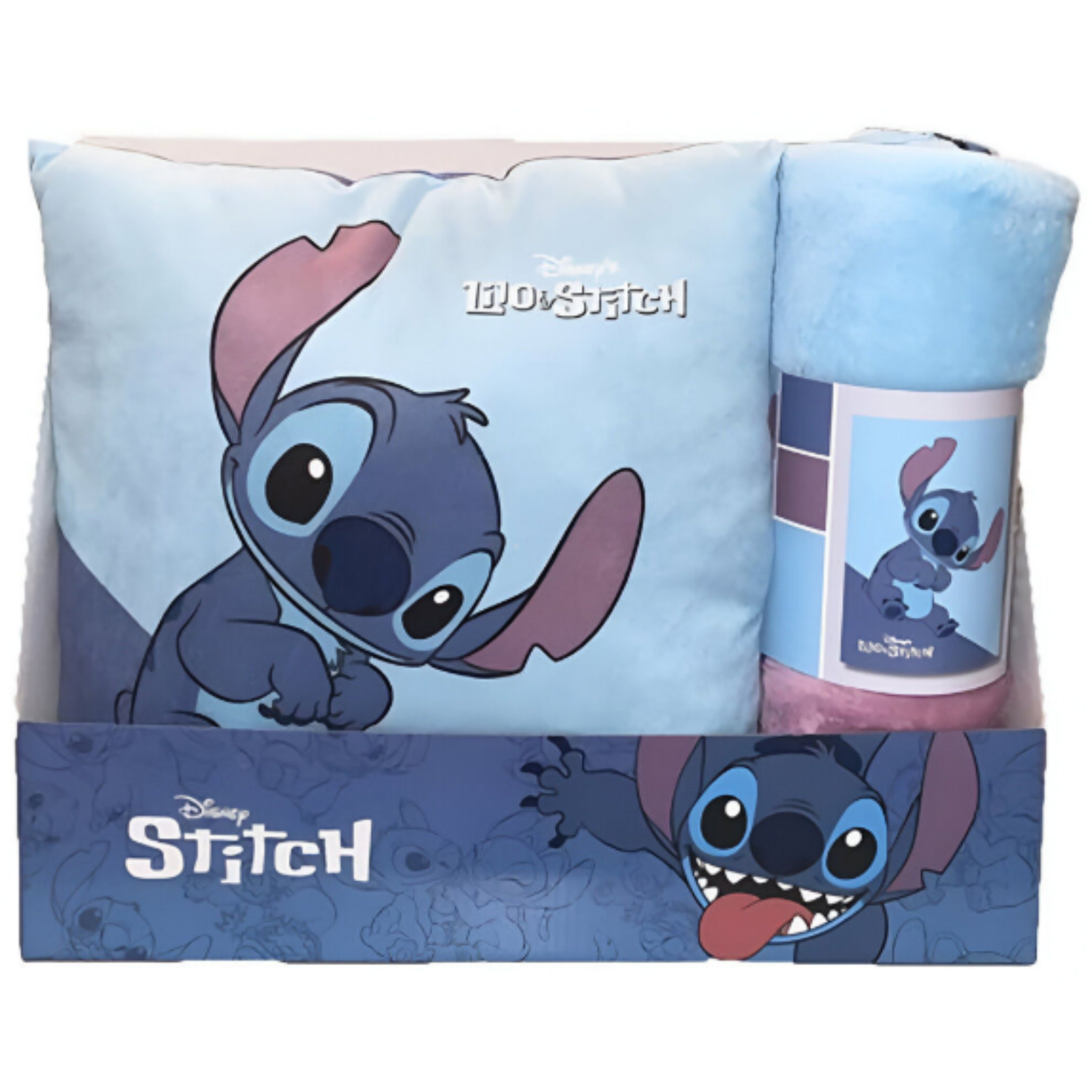 Set manta polar + cojín Stitch Disney